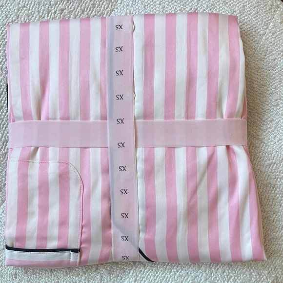 Victoria's Secret Pink Striped Satin Pajama Set - Picture 2 of 2